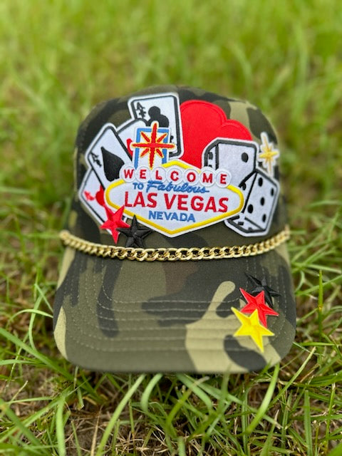 Las Vegas Embroidered Camo Trucker Hat